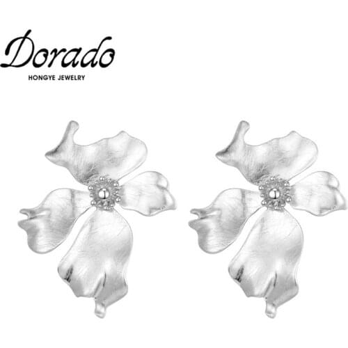 Dorado Charm Big Flower Stud Earrings for Women Retro New Punk High Quality Most Popular Modern Jewelry Gifts New 2021