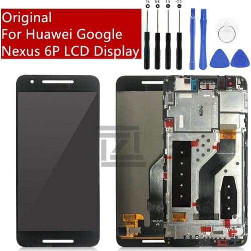 Original For Huawei Google Nexus 6P LCD Display Touch Screen Digitizer Assembly with Frame 6P screen Replacement repair parts
