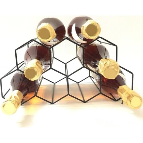 Freestanding Countertop Wine Rack Holds 9 Bottles Sturdy Flat Iron