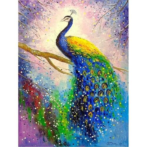 Animal Peacock DIY Embroidery Cross Stitch 11CT Kits Needlework Craft Set Printed Canvas Cotton Thread Home Decoration Design