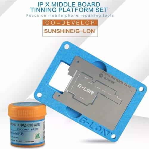 BGA Reballing Stencil Soldering Net With Solder Paste for iphone X Motherboard Planting Tin Fixture Logic Board Repair Tools