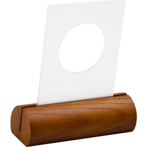 Hollow Acrylic Earrings Display Stand Holder Jewelry Showcase Wood Base