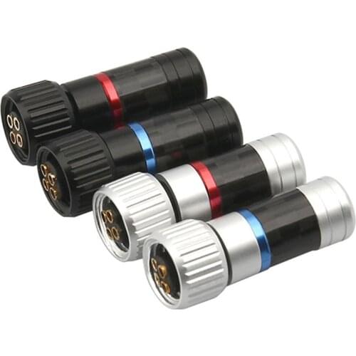 2 Pairs JH24 Earphone Pin Jack Plug Carbon Fiber Speaker Connector 4Pin Black Silver for JH AUDIO Roxanne 24 Iriver AK R03 AKR02