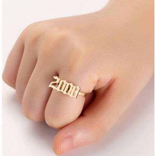 Adjustable Personalized Number/Year Couple Rings Rings For Women And Men Stainless Steel Womens Ring Gift Jewelry wholesale