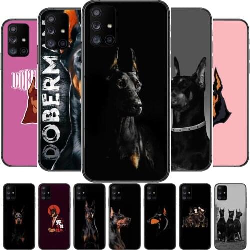 Luxury Doberman pet Phone Case Hull For Samsung Galaxy A50 A51 A20 A71 A70 A40 A30 A31 A80 E 5G S Black Shell Art Cell Cove
