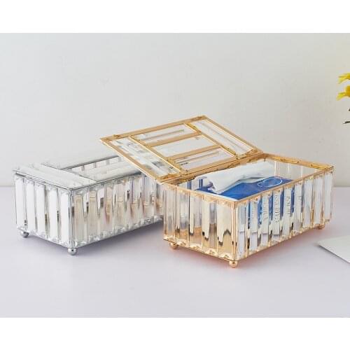 Luxury Crystal Tissue Box Holder, 23x13x10cm / 9.06x5.12x3.94inch, Gold