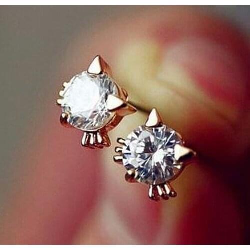 CAOSHI Aesthetic Delicate Stud Earrings for Women Young Girl Party Jewelry Crystal Zirconia Accessories Exquisite Female Gift