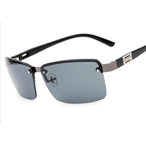 Men Women Fashion Sunglasses Brand Designer Half Frame Vintage High Quality UV400 Square Metal rectangle Male sun glasses gafas