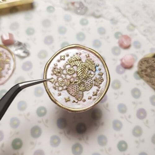 Strawberries Wax Seal Stamp Scrapbook Stamps Wedding Invitations Tools Art Wax Seal Wooden Handle Replace Copper Head Cards