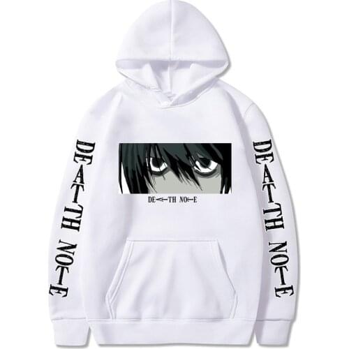 Harajuku Anime Death Note Yagami Light Eyes Hoodies Men Fashion Manga Cool Graphic Fashion Casual Oversize Itself Sweatshirts