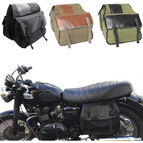 Universal Saddlebag for Motorcycle Bag Canvas Back Seat Luggage Bags For Sportster XL883 1200 for Honda For KAWASAKI