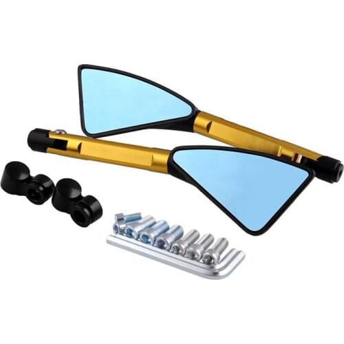 Universal CNC Aluminum Motorcycle Rearview Mirrors Blue Glass Rear View Side Mirror For Kawasaki Suzuki Harley Honda