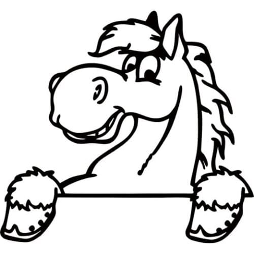 Large Cute Equestrian Family Vinyl Car Truck Window Sticker Decal Funny Peeping Horse Car Stying Jdm