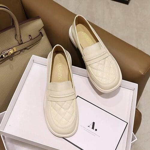 Llogai Fashion Genuine Leather Loafer Women Ladies Shoes Flats Wear-Resistant 2021 Femme Comfortable Soft White Shoes for Women