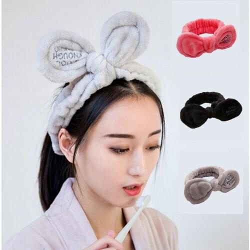 Coral Fleece Womens turban Butterfly Bow Hair Band Girls Hairband Head Bandage For Washing Face Makeup Accessories headdress