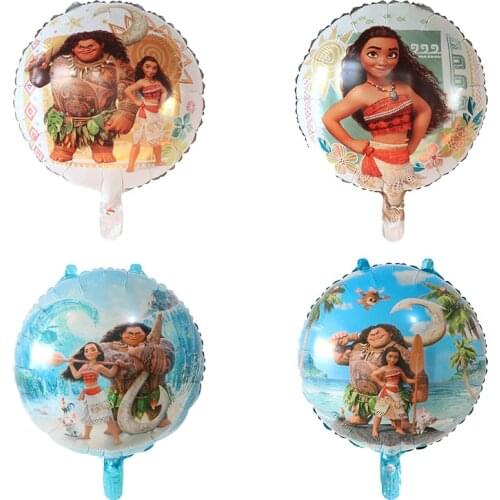 10pcs 18inch Cartoon Ocean Princess Moana Foil Balloons Baby Shower Happy Birthday Party Decoration Helium Air Globos Kids Toys