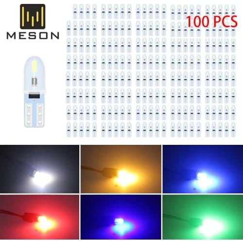 100PCS T5 Auto Car Dashboard Lights 2 3014 SMD Reading Instrument Panel Lamp No Polarity Led Bulb White Interior Lighting12V