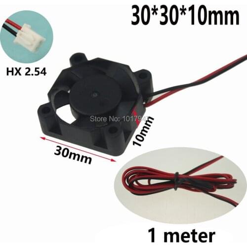 100PCS Lot Ball 3D Printer 12v 2Pin Cooling Fan 1Meter 30mm 30x10mm Extruder Electronics Prints