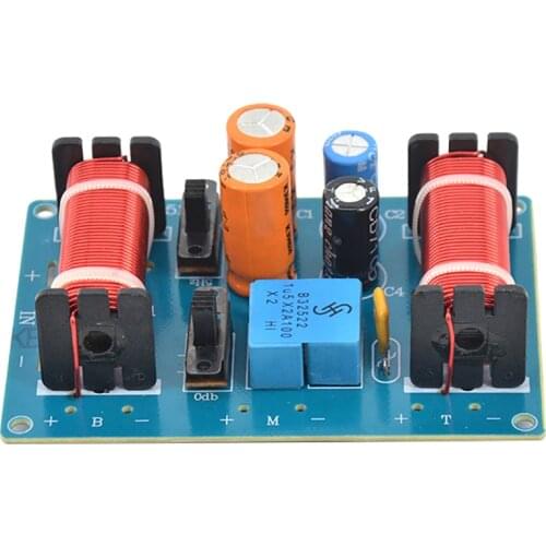 150W Speaker Treble Alto Bass Audio Frequency Divider 3 Way Crossover Filter for 4-11 Inch Bookshelf Speakers