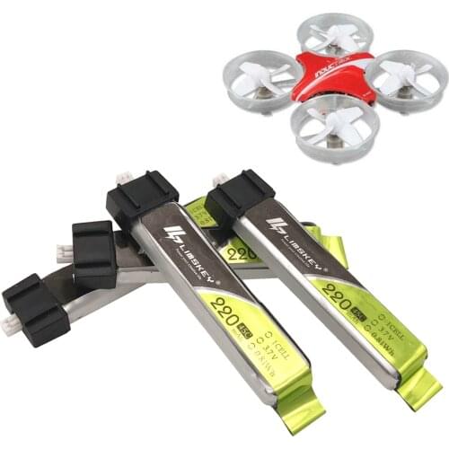 5PCS Limskey 3.7V 220mAh LiPo Battery 45C 1S with Ultra Micro Gift of Battery Strap for Blade Inductrix Tiny Mini Drone Battery