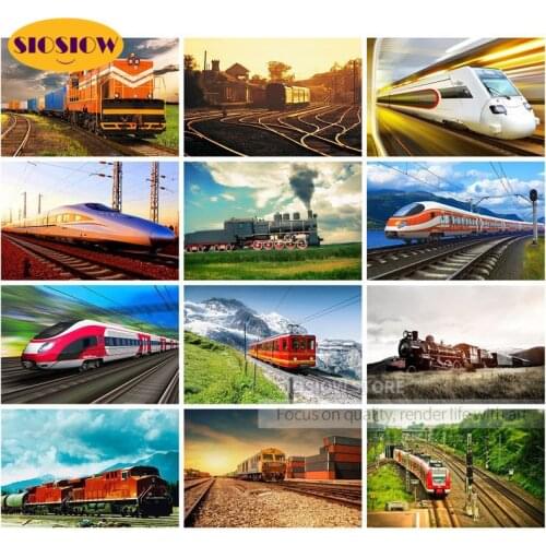 5D Diy Diamond Painting Train High-speed Railway Daimond Embroidery Cross-stitch Kits Full Square Drill Mosaic Modern Home Decor