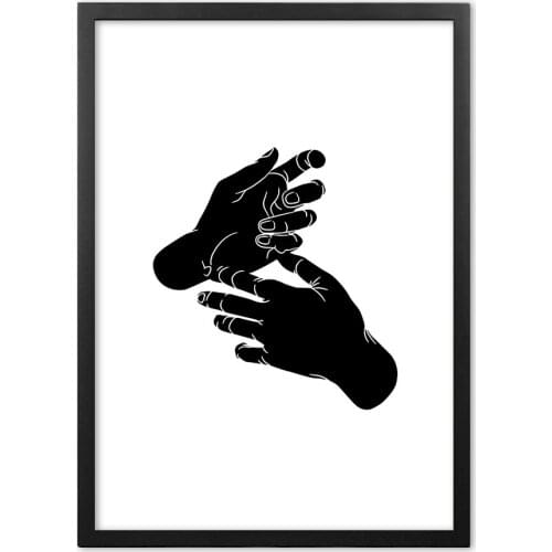 Abstract Black Hands Wall Art Paper Painting Nordic Posters And Prints Wall Pictures For Living Room Decor