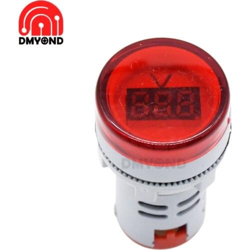 AC 60-500V 22mm Round LED Dual Display Amp Volt Ampermeter Voltmeter Ammeter Digital Voltage Current Ampere Meter Indicator