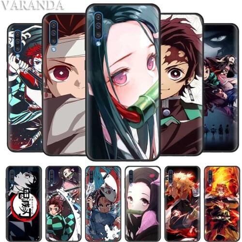 Demon Slayer Kimetsu Case for Samsung Galaxy A70 A50 A90 5G A80 A71 A51 A40 A30 A20e A20 A10 A10e Black Soft Cover Coque