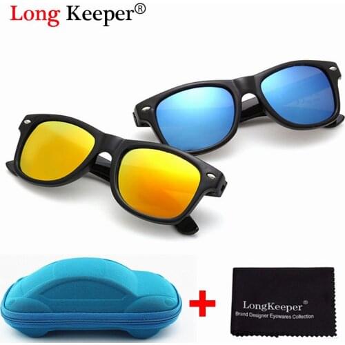 Long Keeper Cool Sunglasses for Kids Sun Glasses for Children Boys Girls Sunglass UV 400 Protection with Case Children Gift