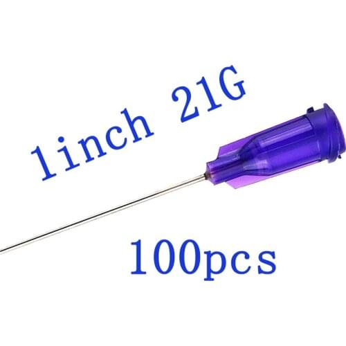 Dispensing Needles with Luer Lock 21Gauge x 1Inch Length,Blunt Tip Syringe Needle 21Ga For Industrial Mixing Many Liquid,100pcs