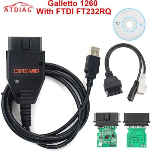 Galletto 1260 ECU Chip Tuning Tool EOBD Flasher ECU Flasher Green PCB FTDI FT232RQ Read&Write Free Ship