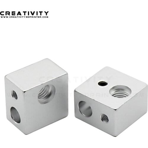 MK10 Extruder Hotend Heater Block 20x20x13mm Aluminum M7 Thread Heatbreak Fast High Heat Dissipation for 3D Printer