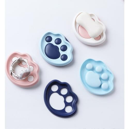 Cat Claw Soap Box Cute Drain Soap Holder Box Bathroom Shower Soap Holder Dish Storage Plate Tray Bathroom Supplies Bath Gadgets