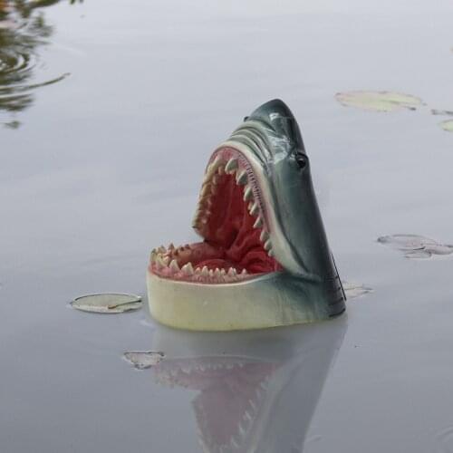 Outdoor Pond Floating Shark Simulation Animal Resin Crafts Hippo Head Ornaments Float on Water for Landscaping Decorations