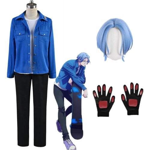Anime SK8 the Infinity SK∞ Langa Cosplay Costume Wig Gloves Halloween Party New Anime Skateboard Game Costume High Quality Suit