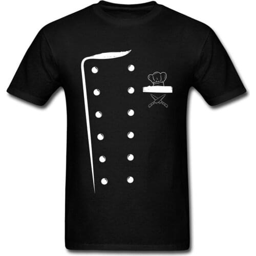 Chef Costume Design T-shirt Print Men Cooks T Shirt Uniform Tshirt O Neck Cotton Fabric Clothes Funny Tops & Tees Top Quality