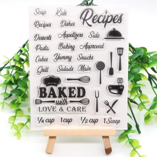 KSCRAFT Recipes Transparent Clear Silicone Stamp/Seal for DIY scrapbooking/photo album Decorative clear stamp