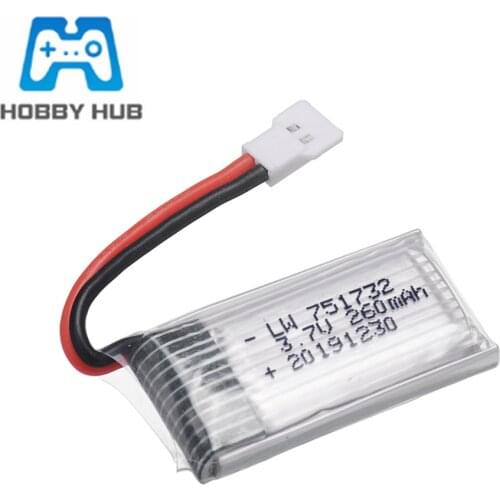 3.7V 260mAh Lipo Battery for Eachine H8 JJRC H8 Mini RC Quadcopter drone Spare Parts 3.7v 751732 Battery 1pcs to 10pcs