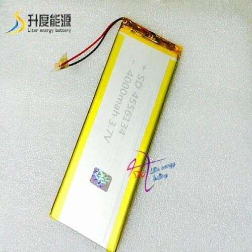 Liter energy battery 1pcs/lot 4556134 3.7V 4000mAh 4555135 Lithium Polymer Li-Po Rechargeable Battery For Mp3 MP4