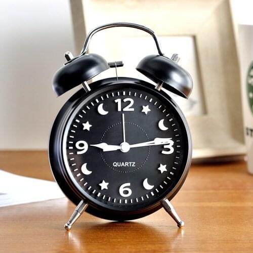 M.Sparkling desk table clock metal digital alarm clock students kids bedroom snooze function clock home decoration