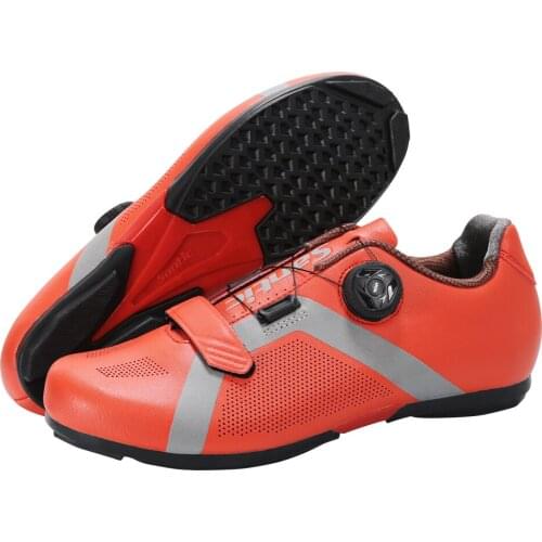 Santic Men Cycling Shoes Bicycle Road Cycling Shoes Lock-free Casual Sports Shoes Upgraded Sturdy Rotating Buckle Reflective