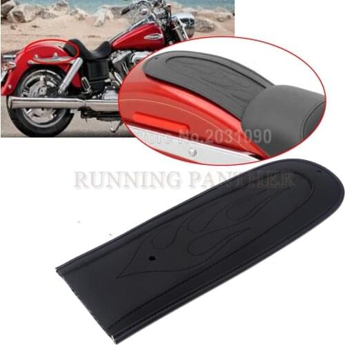 Rear Fender Bib Cover Pad Flame Stitch Leather For Harley Dyna Wide Glide Fat Bob Low Rider 2006-2017