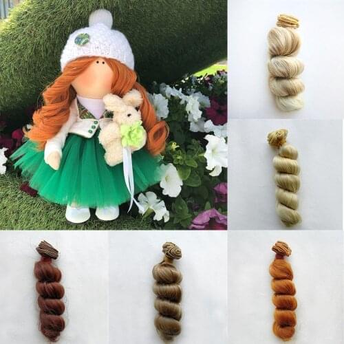1pcs Hair Extensions Natural Color Roman Curly Hair Wefts for BJD SD Blyth American Dolls DIY Doll Wigs High-temperature Wire
