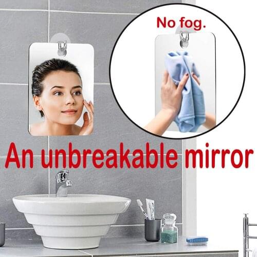 Fog Free Washroom Travel Unbreakable Mirror Bath Room Home Shower Makeup Tool Anti Fog Shaving mirror #225