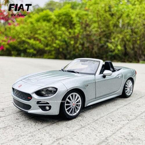 Bburago 1:24 Brand New Metal FIAT 124 Spider Silver Alloy Diecast Model Car Alloy Toys For Children Gifts Toys