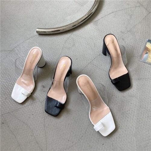Summer new PVC jelly slippers women shoes peep toe sexy high heels crystal women transparent shoes summer sandals slides pumps