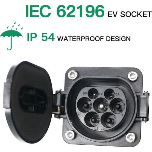 16A Single Phase IEC 62196-2 EV Charger Socket Outlet