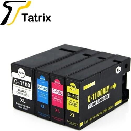 Full Set 4 Color for PGI 1100XL PGI-1100XL PGI1100 Pigment Ink Cartridge Compatible for Canon MAXIFY MB2010/MB2110/MB2710