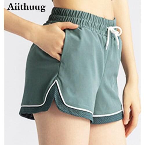 Aiithuug Drawstring Running Shorts 2 In 1 Women Gym Workout Athletic Fitness Yoga Shorts for Women with Pockets Weight Loss