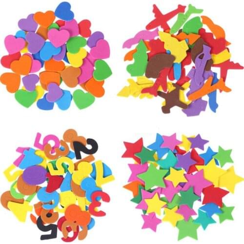 DIY EVA Foam Stickers Puzzle Learning Education Toys Number Flowers Heart Stickers For Kids Handmade Decoration Crafts Supplies